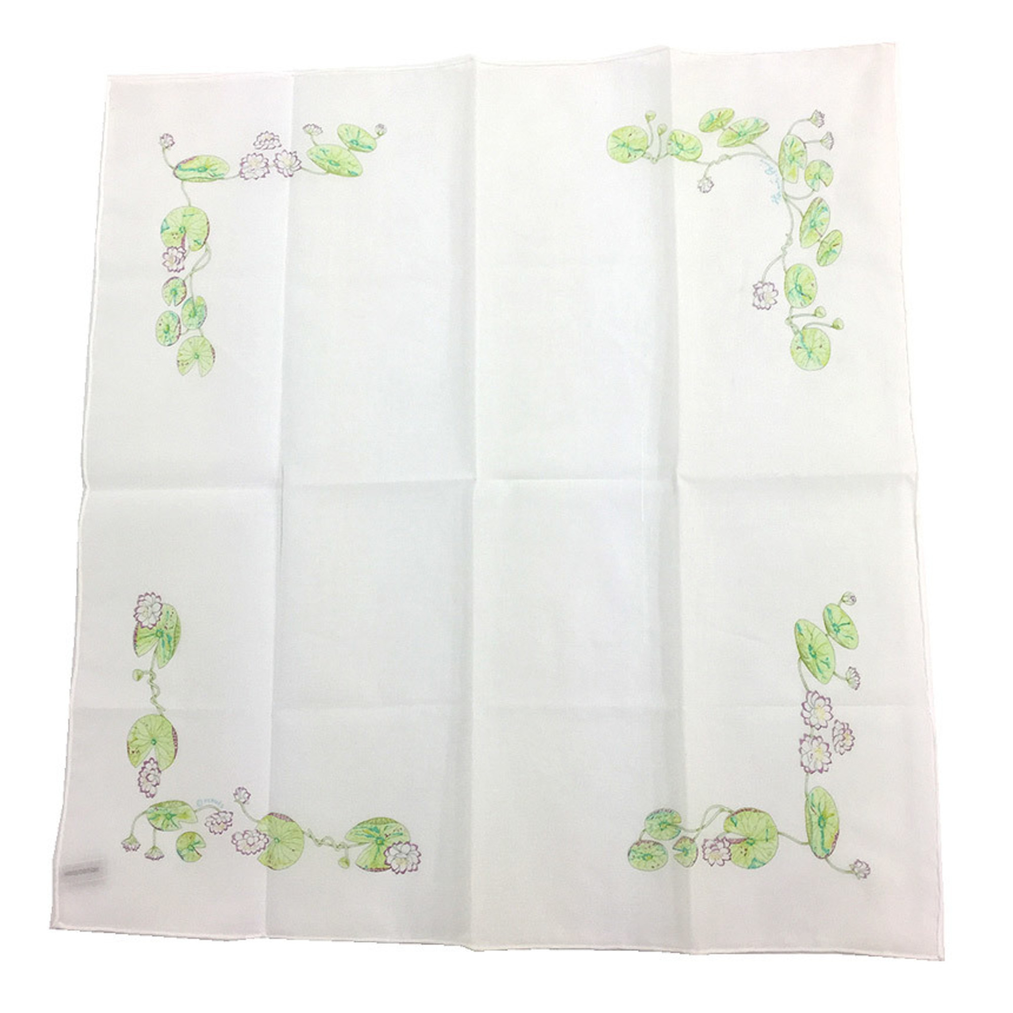 Hermes Handkerchief/Petit Scarf, 100% Cotton, "Un Jardin Sur Le Nil" (A Garde...